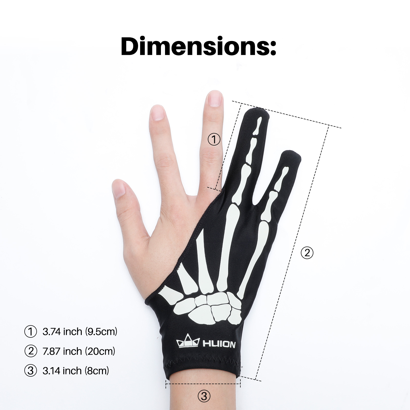 Gant squelette Huion gant d'ar - Drawing Glove Artist avis et prix