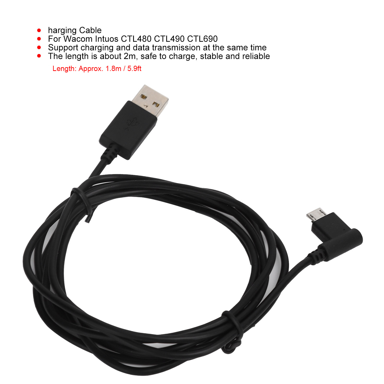 Câble de charge de 1.8m, cordo - Wacom Tablet Accessories avis et prix